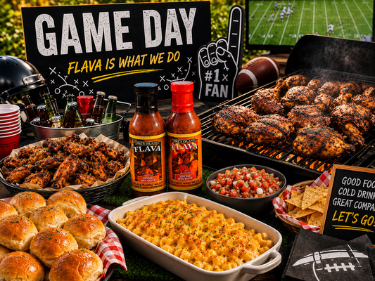 Dre’s Island Flava Game Day catering spread
